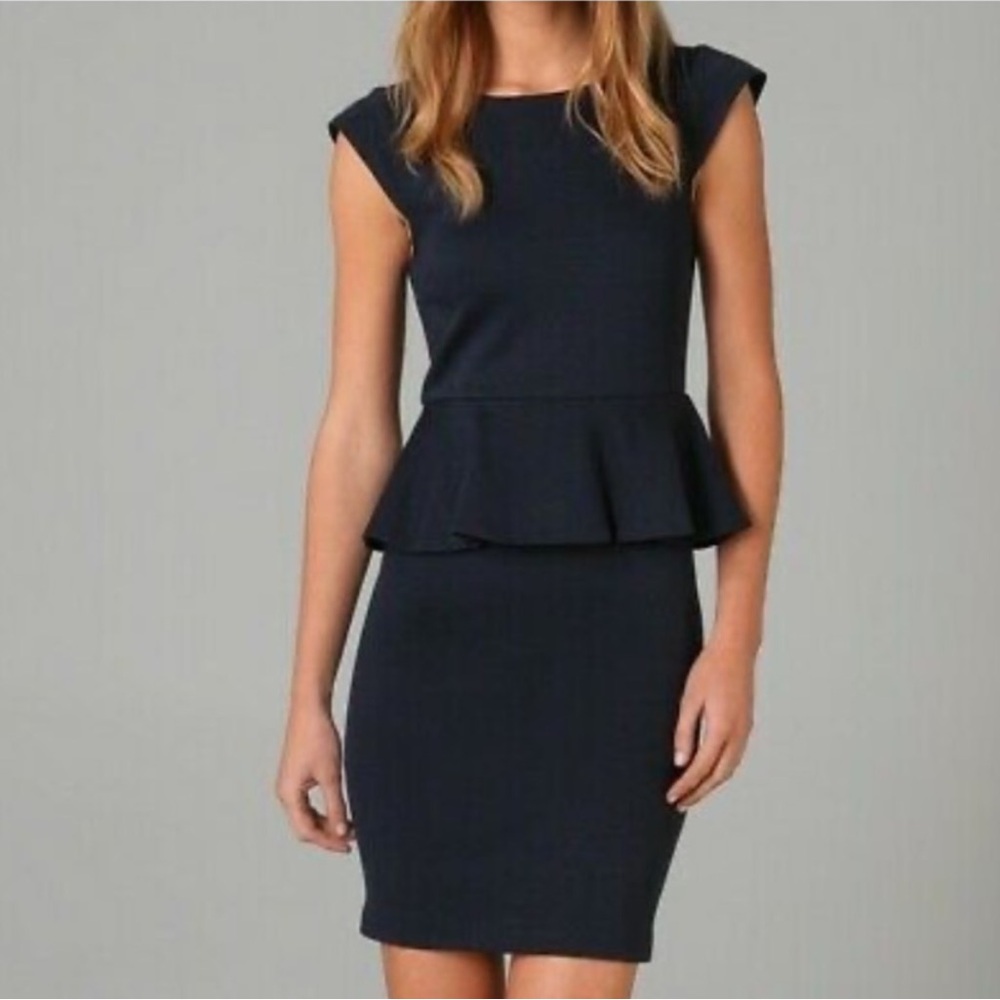 Alice + Olivia Navy Peplum Dress
